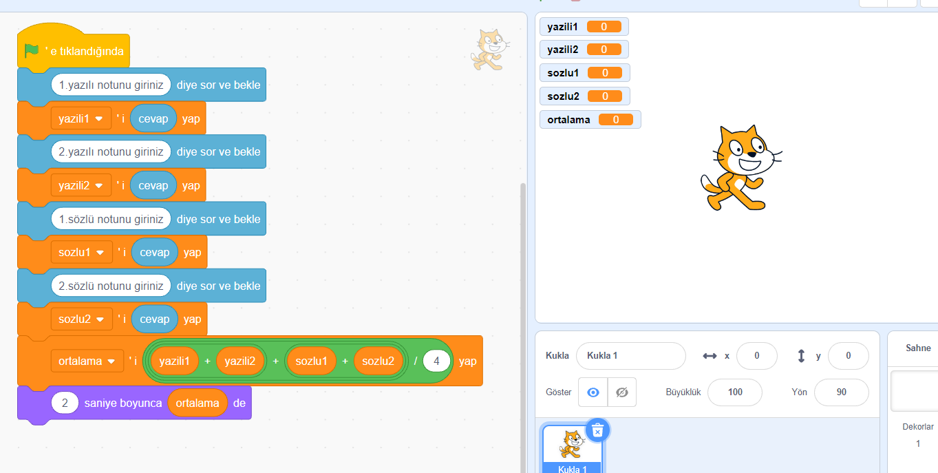 Scratch Uygulama Örnekleri 2 3 2 yazili 2 sozlu notu hesaplayan program